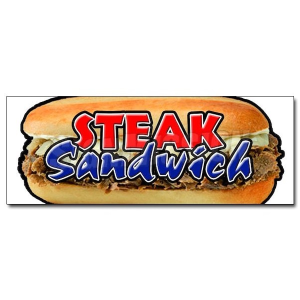 STEAK SANDWICH DECAL sticker cheesesteak philly sub hoagie big huge beef, D-36 Steak Sandwich